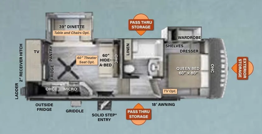 Forest River Rockwood Signature 2445WS floor plan