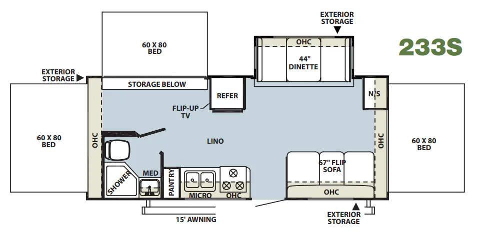 Forest River Rockwood Roo 233S floor plan