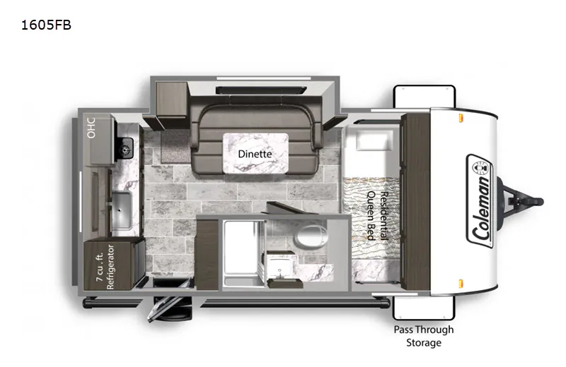 2021 Dutchmen Coleman Light LX 1605FB - Floor plan