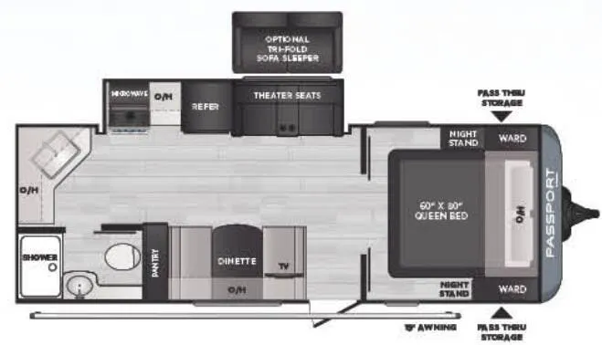 2022 Keystone Passport SL Series 229RK - Floor plan