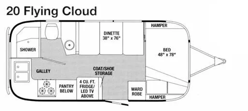 Airstream Flying Cloud 20 floor plan