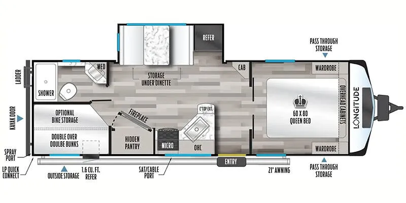 East to West Longitude 255BH floor plan