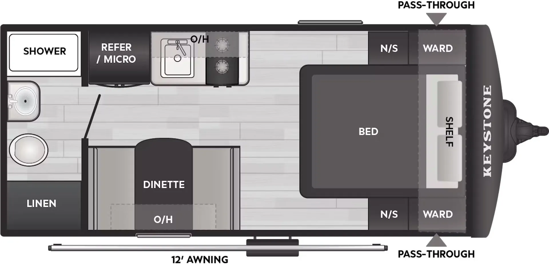 Keystone Bullet Classic 16RBC floor plan