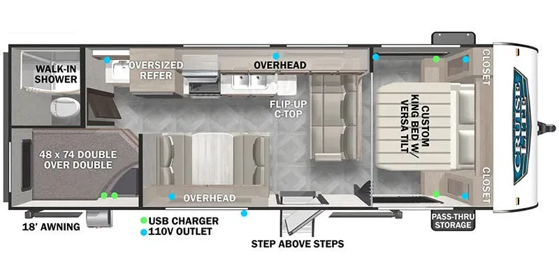 2024 Forest River Salem Cruise Lite 261BHXL - Floor plan