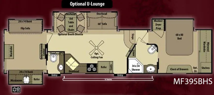 Highland Ridge Mesa Ridge MF395BHS floor plan