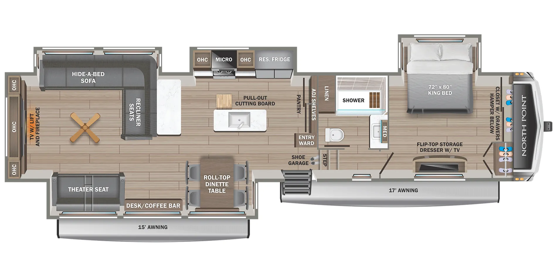 2025 Jayco North Point 381CKRE - Floor plan