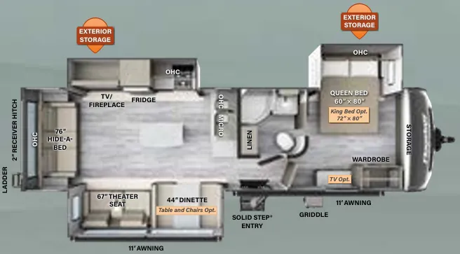 Forest River Flagstaff Super Lite 29RLBS floor plan