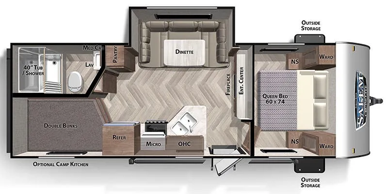 Forest River Salem Cruise Lite 243BHXL floor plan