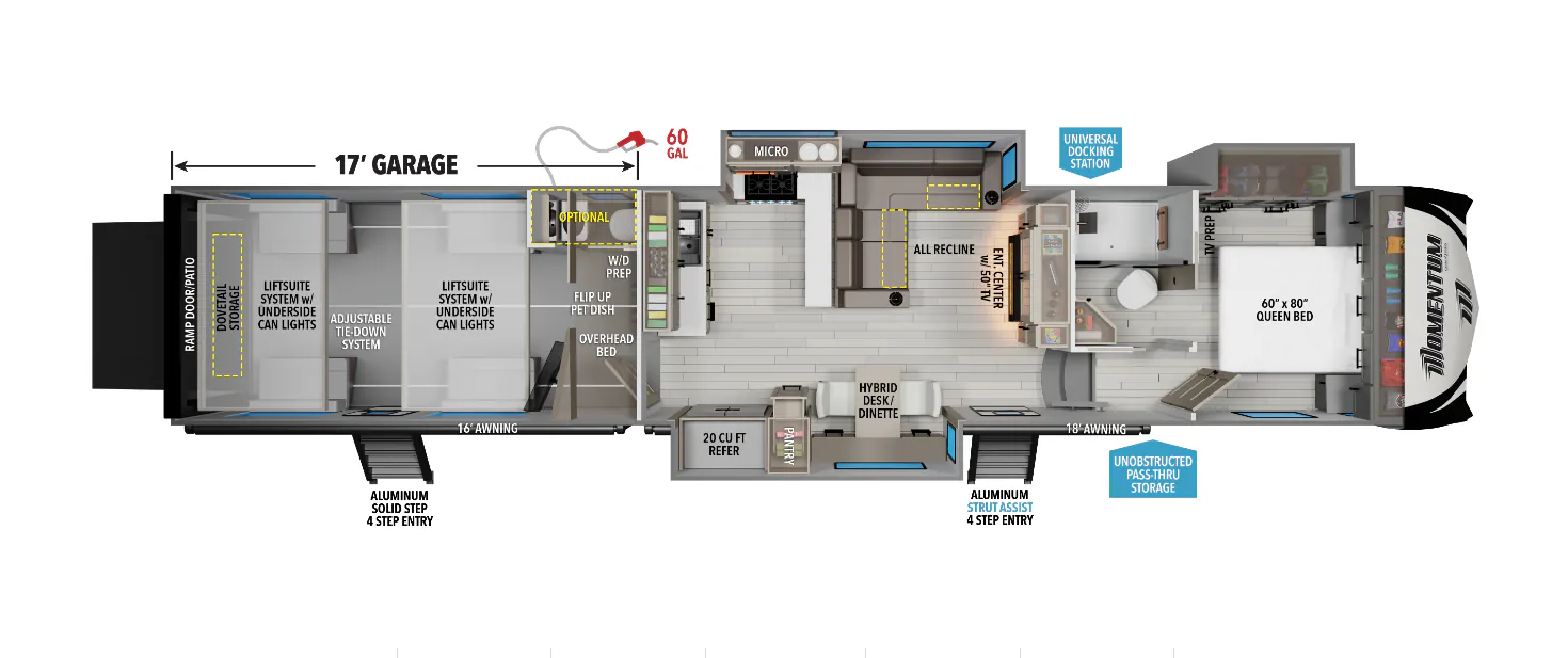 Grand Design Momentum M-Class 392M floor plan