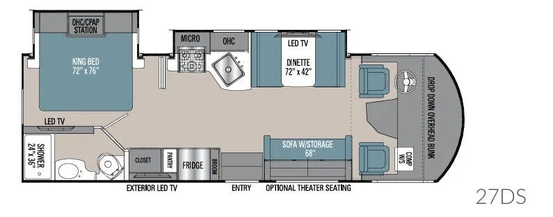 2019 Coachmen Pursuit Precision 27DS - Floor plan