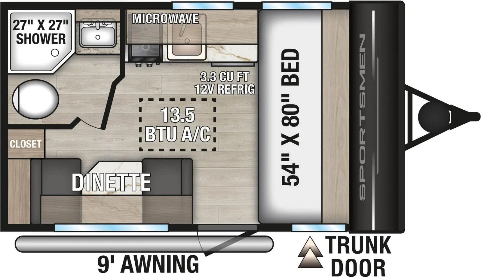 K-Z Sportsmen Classic 130RD floor plan