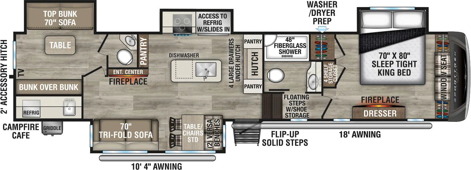 2026 Venture RV SPORTTREK TOURING EDITION FW 354VBH - Floor plan
