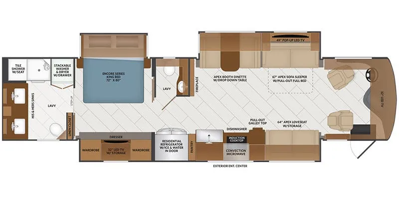 Fleetwood Discovery LXE Anniversary Edition 40M floor plan