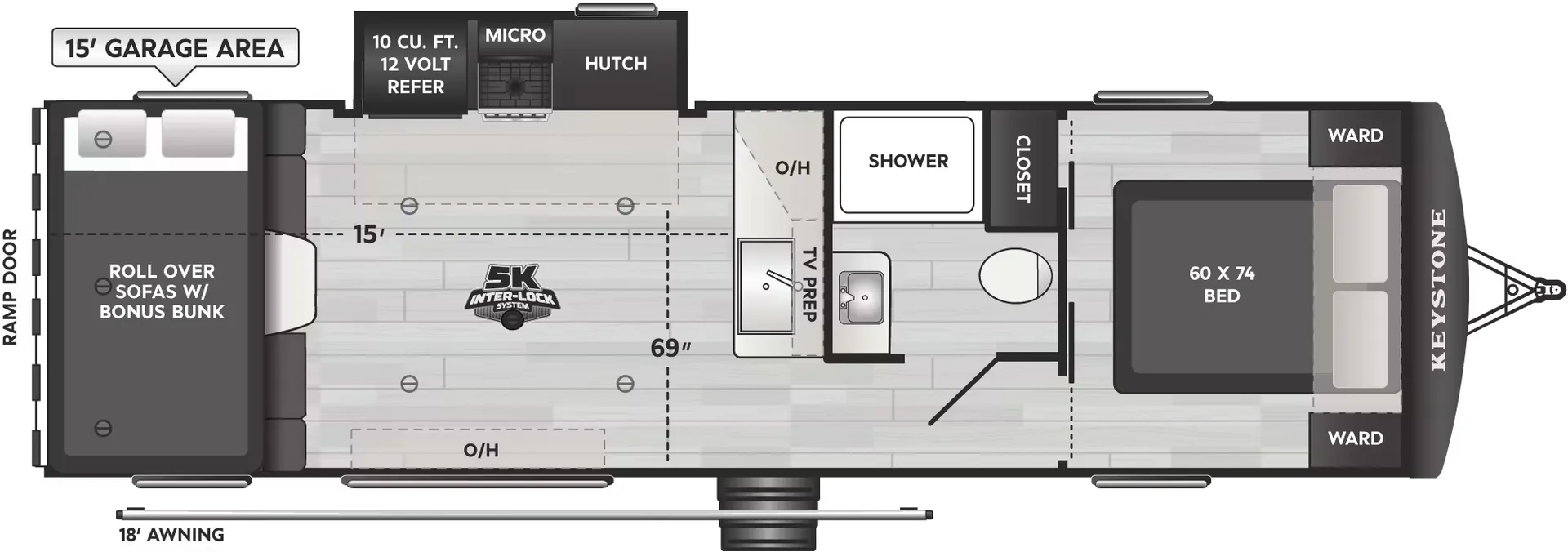 Keystone Raptor Carbon 30WFO floor plan