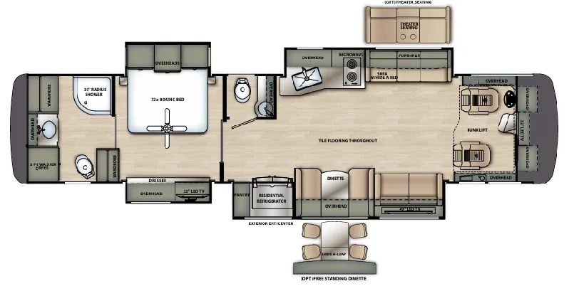 Forest River Berkshire XL 40D floor plan