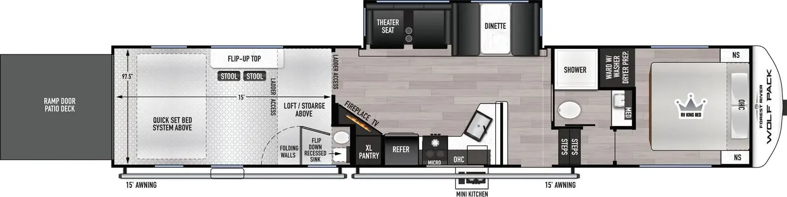 Forest River Cherokee Wolf Pack 352PACK15 floor plan