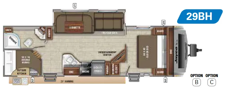 Jayco White Hawk 29BH floor plan