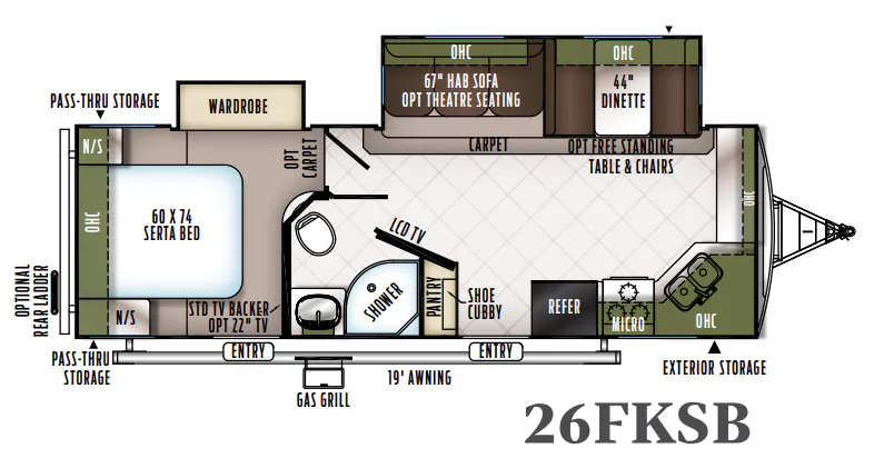 Forest River Flagstaff Super Lite 26FKBS floor plan