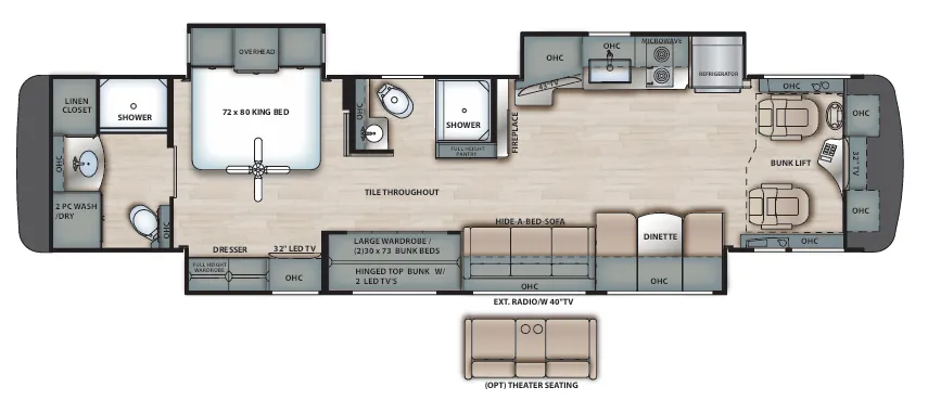 Forest River Berkshire 40F floor plan