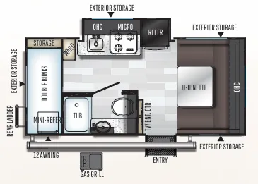Forest River Rockwood Geo Pro G16BH floor plan