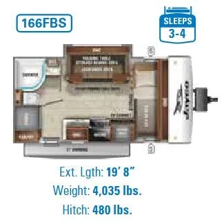 Jayco Jay Feather Micro 166FBS floor plan