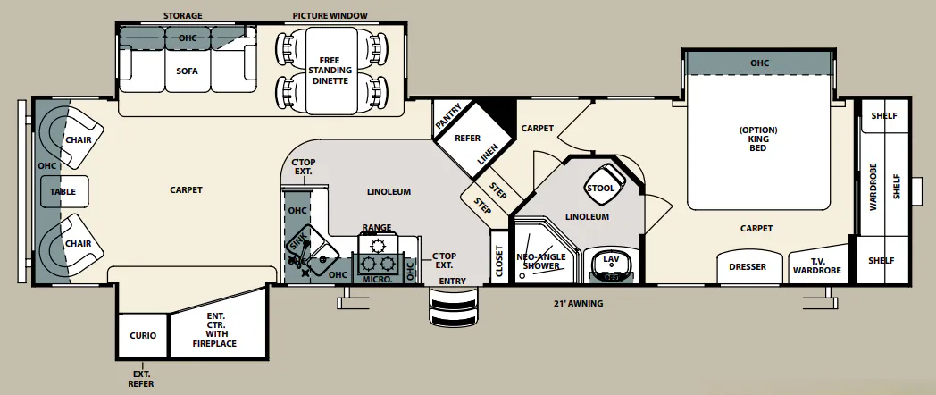 Forest River Sandpiper 346RLG floor plan