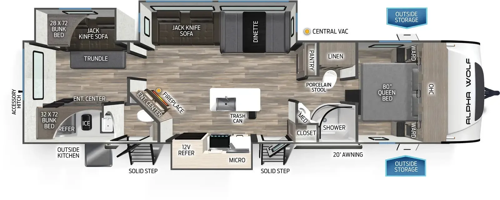 2023 Forest River Cherokee Alpha Wolf 33BH - Floor plan
