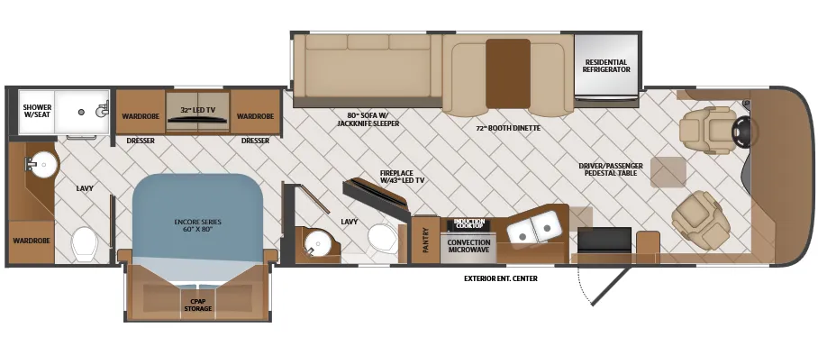 Fleetwood Pace Arrow 36U floor plan