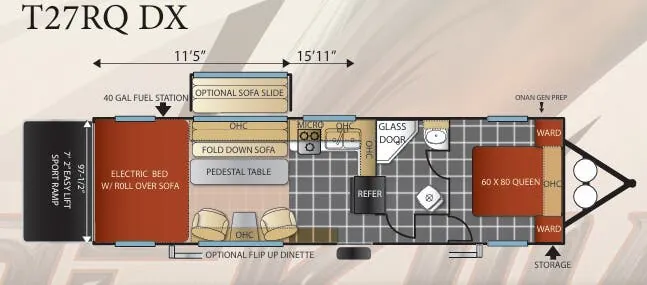 Forest River Shockwave T27RQ floor plan