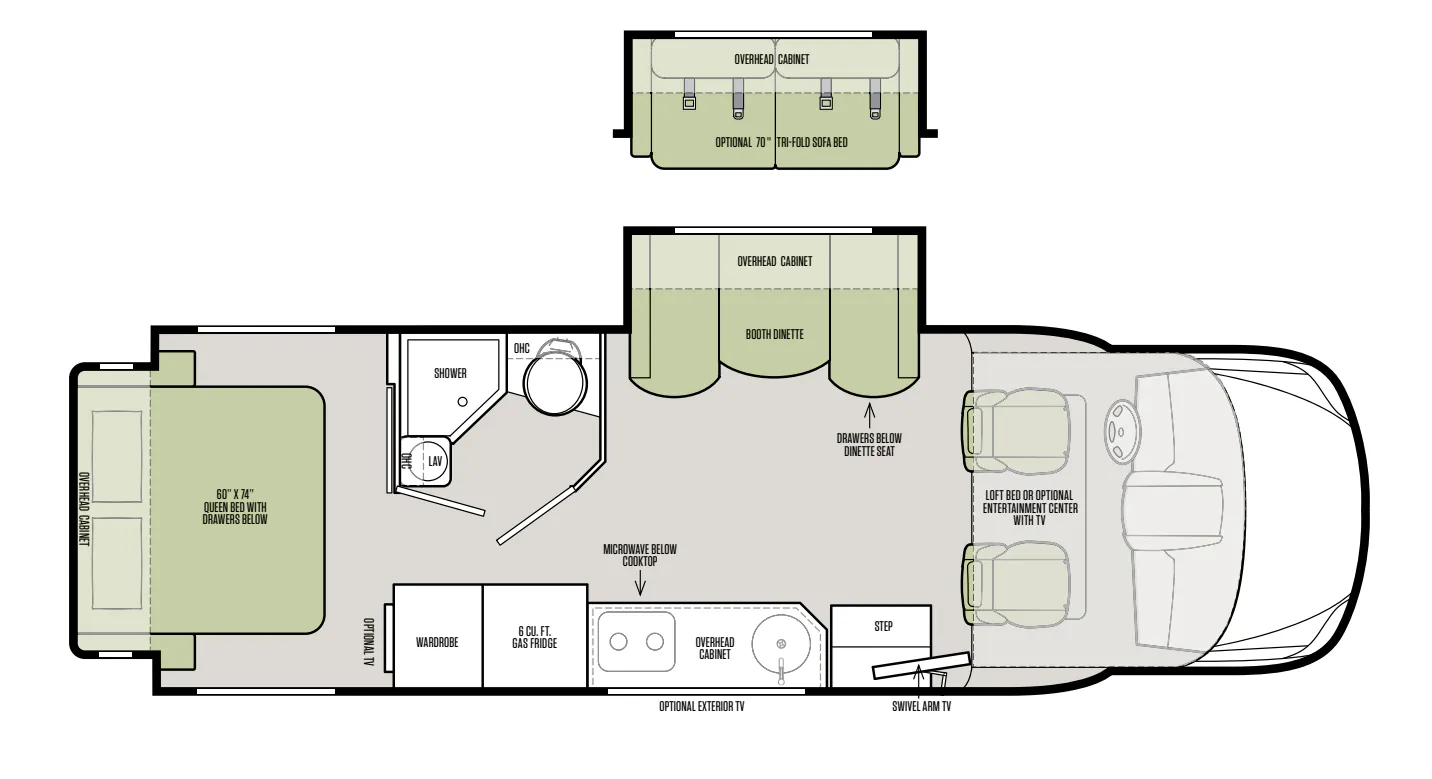 Tiffin Wayfarer 24 QW floor plan