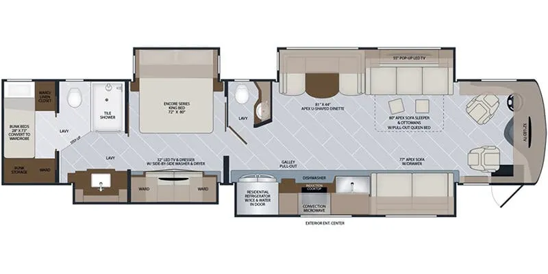 Holiday Rambler Armada 44B floor plan
