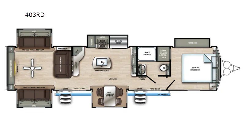 2021 Forest River Sierra Destination 403RD — Floor plan