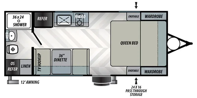 Forest River EVO Select 177FQ floor plan