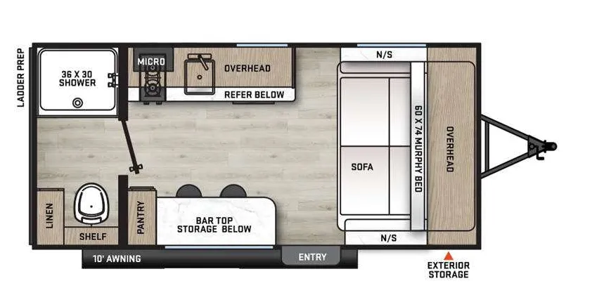 Forest River Aurora Light 15RBX floor plan
