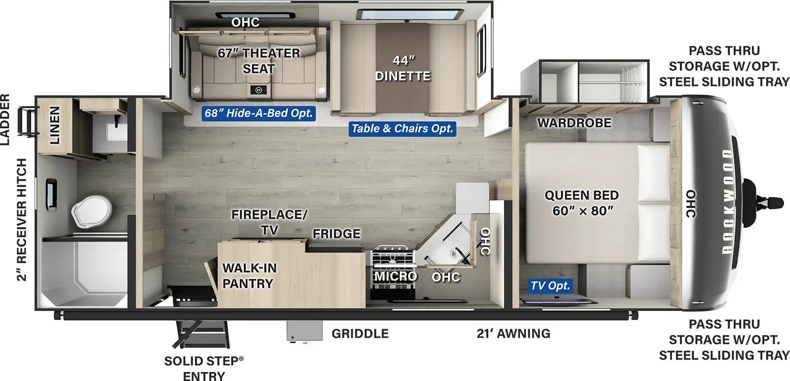Forest River Rockwood Ultra Lite 2606WS floor plan