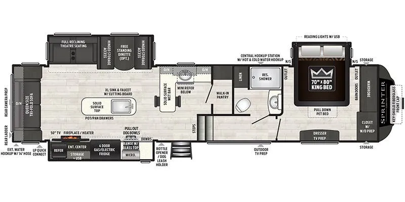 Keystone Sprinter Limited 3560RLB floor plan