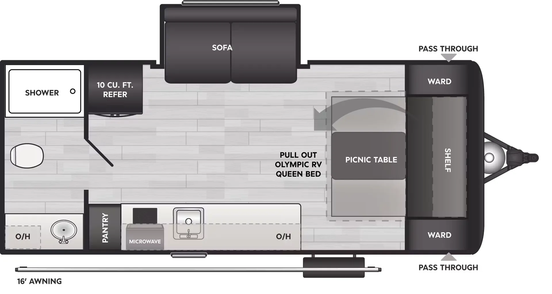 Keystone Hideout Mini 195RBS floor plan