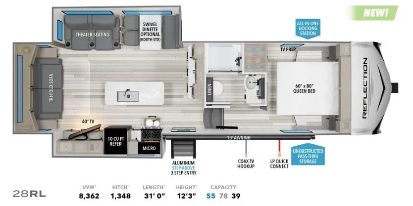 Grand Design Reflection 100 Series 100 SERIES 28RL floor plan