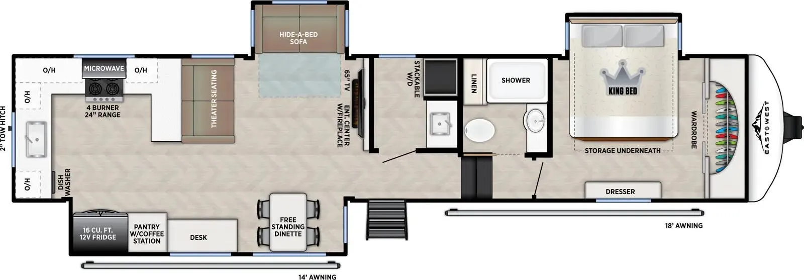 2027 East to West Blackthorn 3750LK - Floor plan