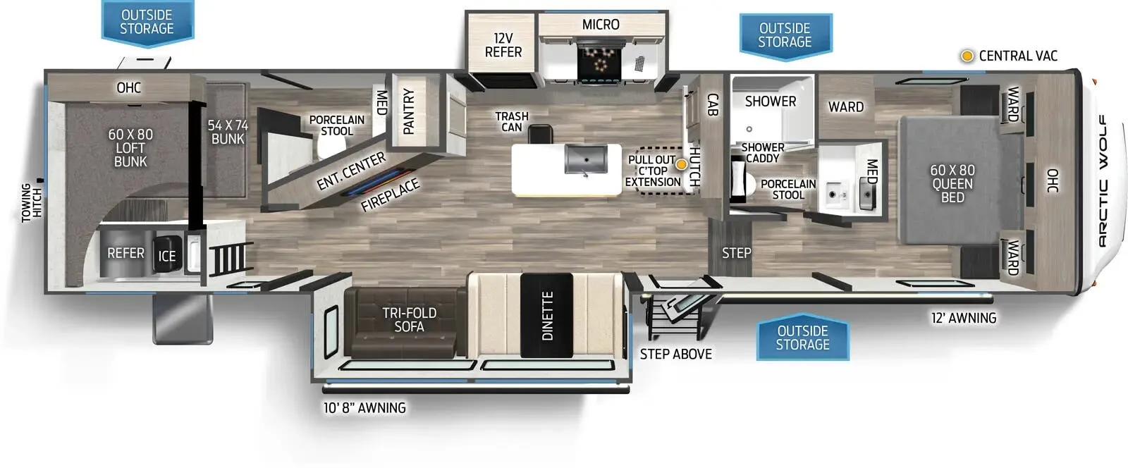 2025 Forest River Cherokee Arctic Wolf 331BH - Floor plan