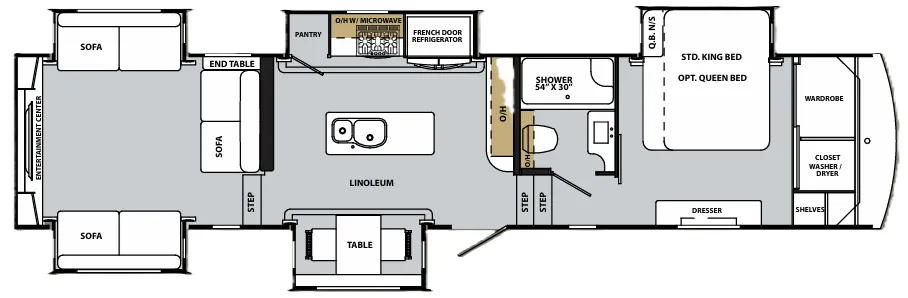 Forest River Cardinal Luxury 3950TZX floor plan