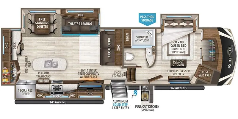 2019 Grand Design Solitude 344GK - Floor plan