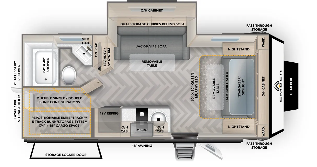 Ember RV Overland 221MSL floor plan