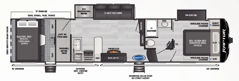 2023 Keystone Raptor 351 floor plan