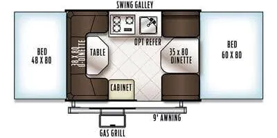 Forest River Rockwood Freedom 1980 floor plan