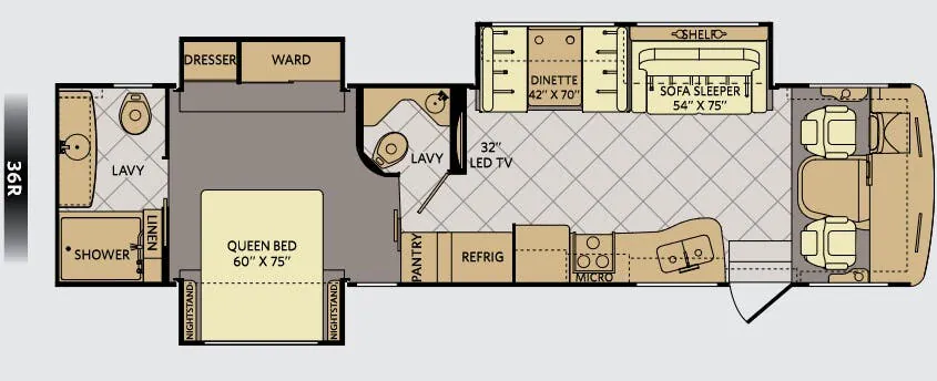 Fleetwood Bounder Classic 36R floor plan