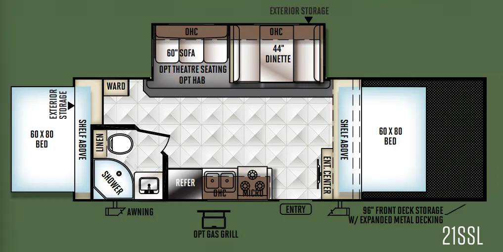 Forest River Rockwood Roo 21SSL floor plan