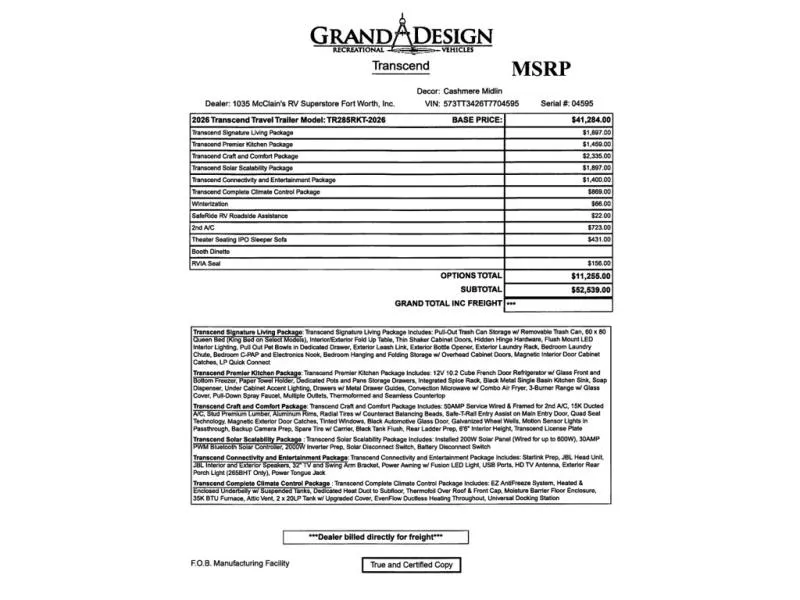 2026 Grand Design Transcend 285RKT - Photo 4