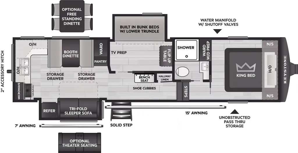 2026 Keystone Cougar Half-Ton 29MBD floor plan