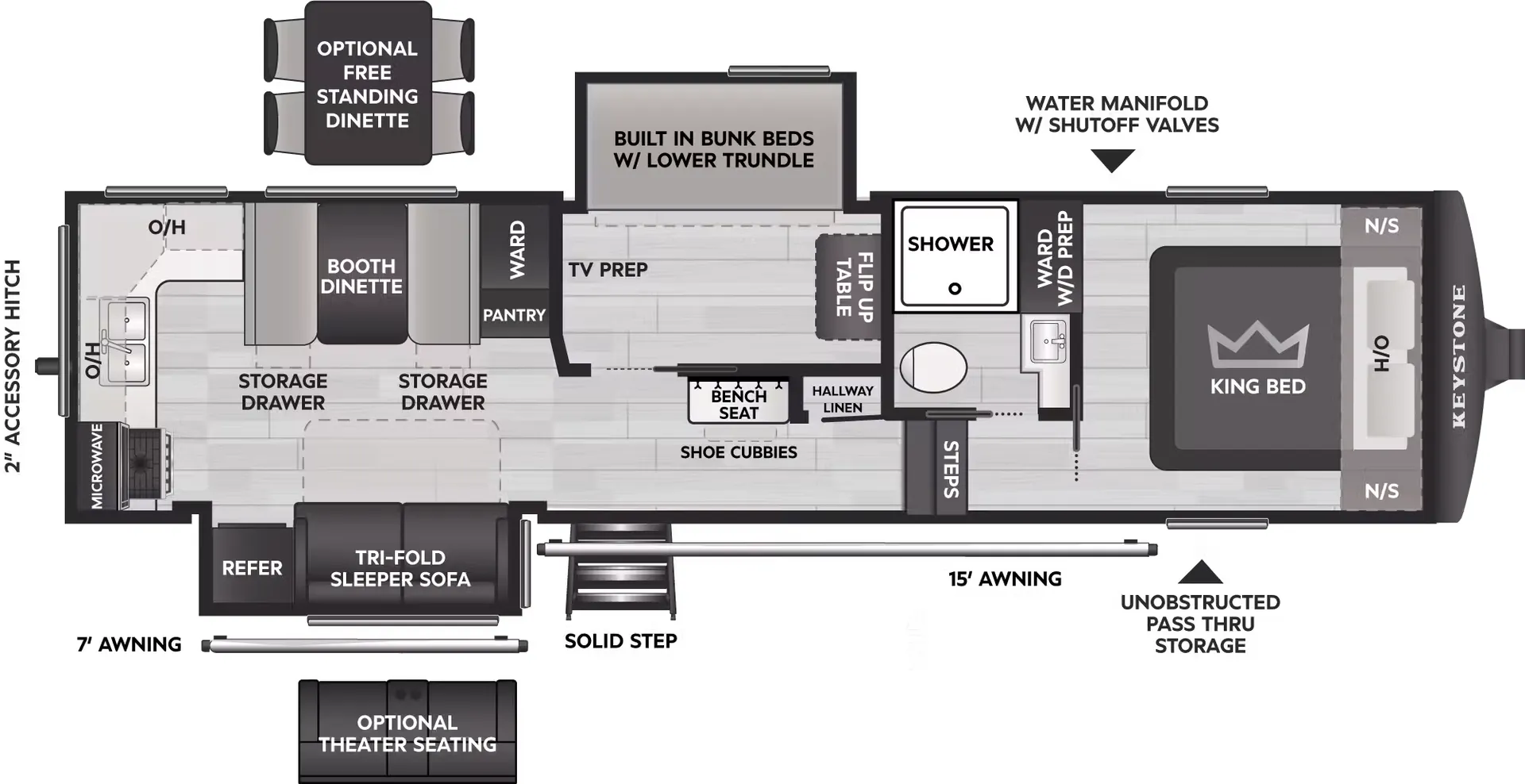 Keystone Cougar Half-Ton 29MBD floor plan
